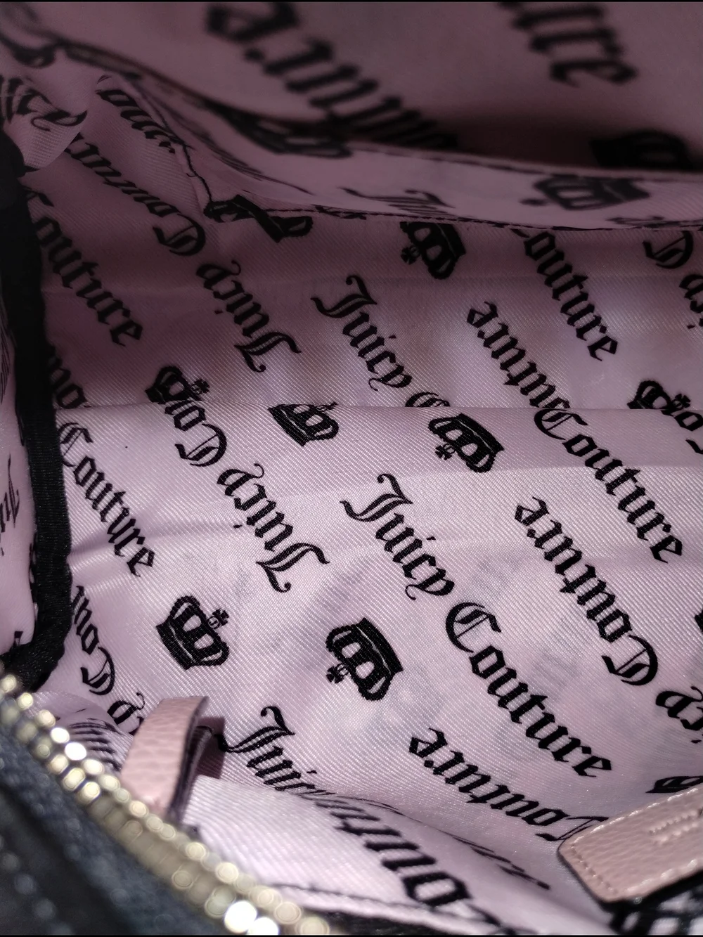 Juicy Couture Urban Heritage Bowler Liquorice & Pink Logo Satchel